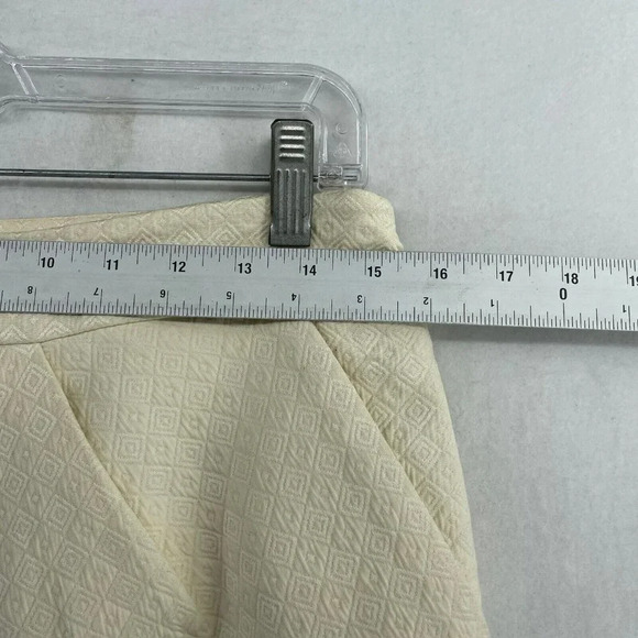 Forever21 Skirt Womens M Ivory Beige Jacquard Diamond Lined Mini Straight Pencil - Picture 3 of 9